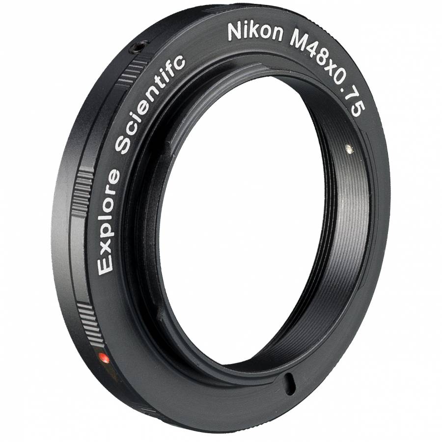 Reverse view of the Nikon camera ring showing the M48 x 0.75 female thread and its 41.2mm clear opening