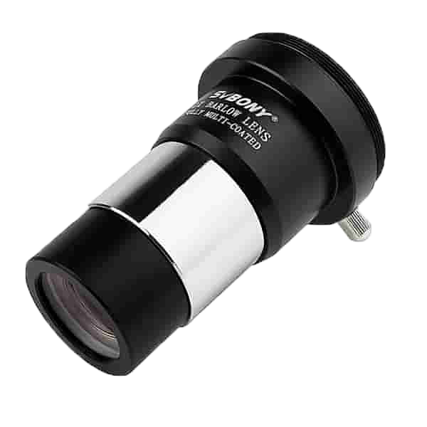 SVBONY F9108A 1.25 inch 2x Barlow lens with M42 threads for lunar and planetary observing