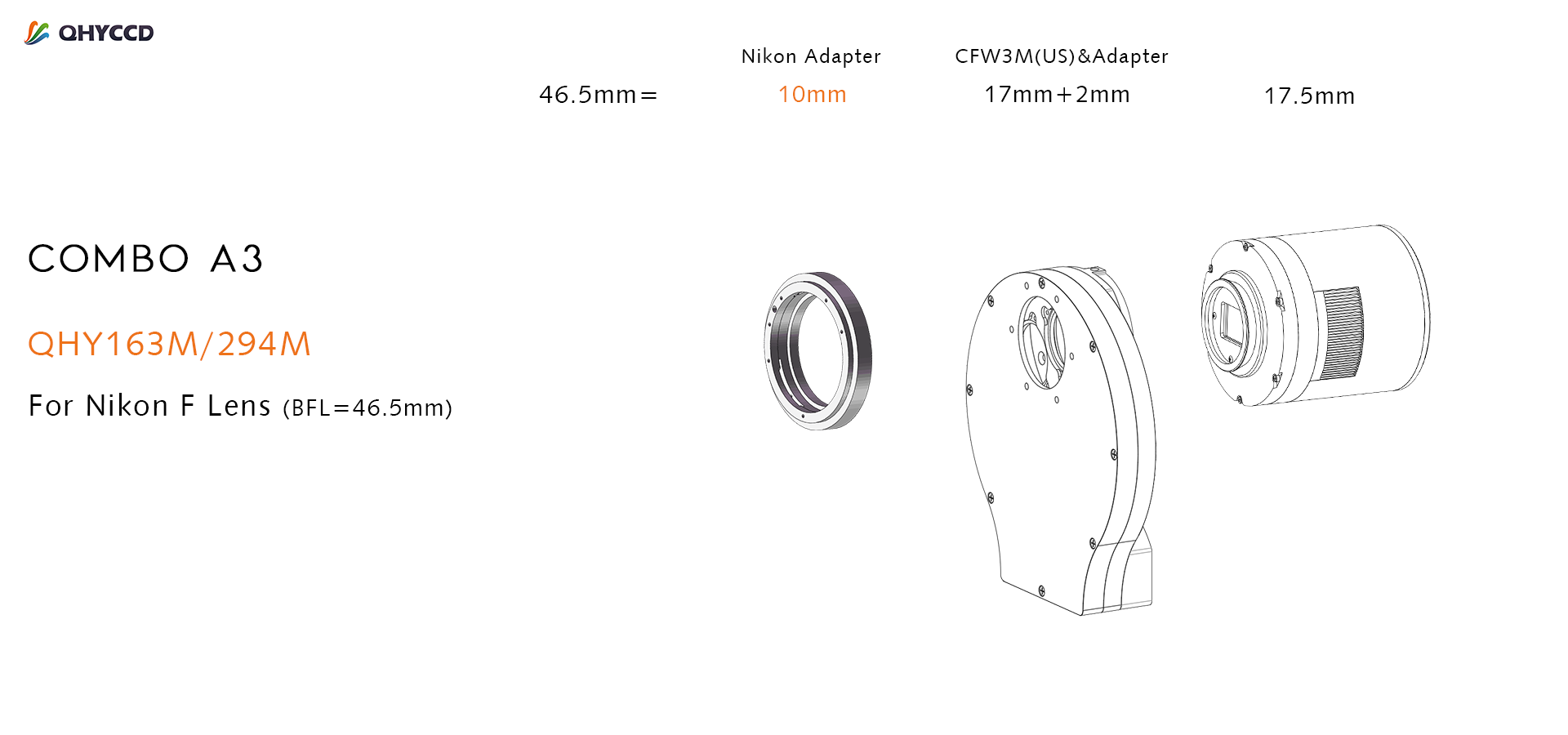 QHY Combo Kit A3 for Nikon Lens