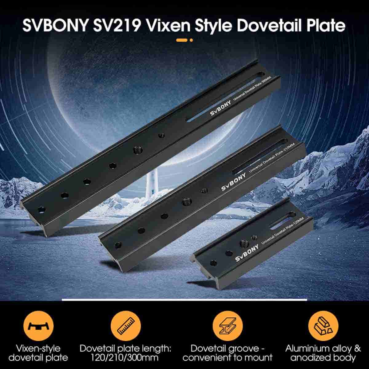 SVBONY SV219 Vixen-style dovetail plate for mounting telescopes on equatorial mounts