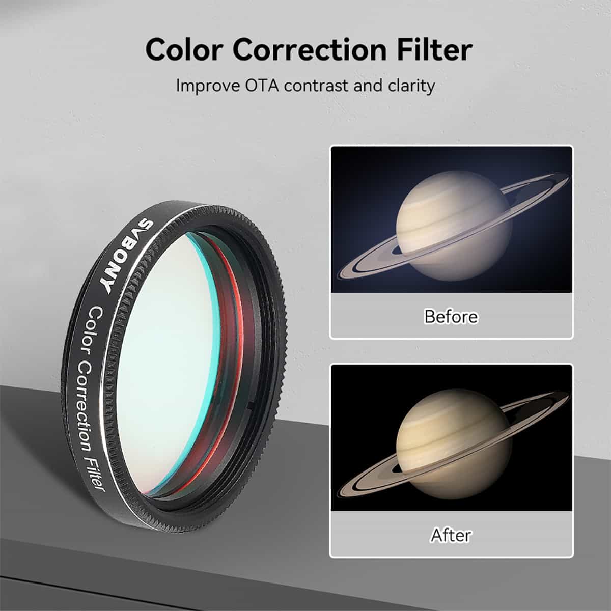 SVBONY SV231 1.25″ colour correction fringe killer filter for lunar and planetary viewing through achromatic refractors