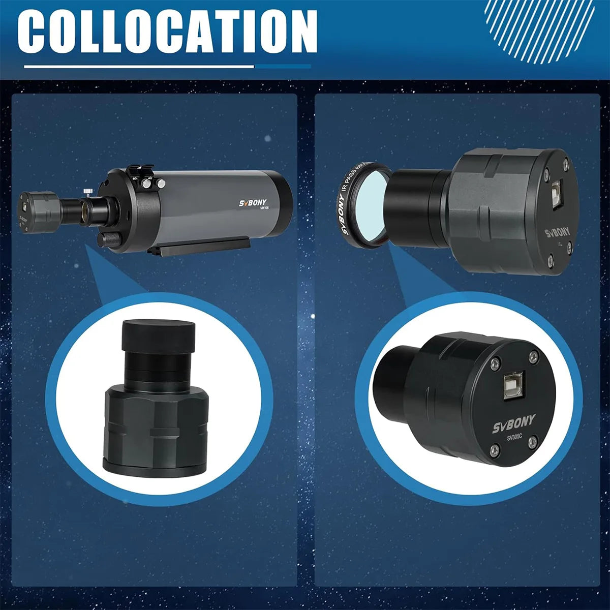 SVBONY SV305C colour planetary astronomy camera with Sony IMX662 sensor for lunar and planetary imaging