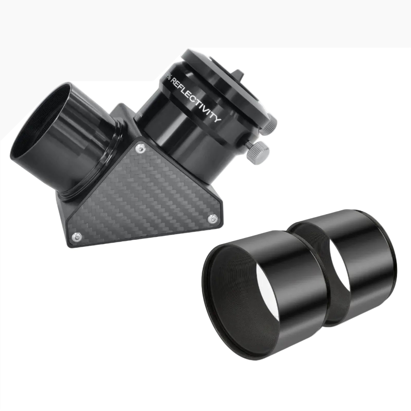 Included 99% reflective 2-inch diagonal and two focuser extension tubes