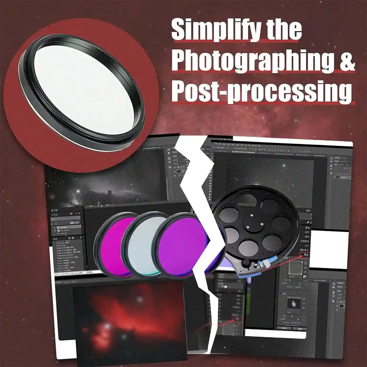 SVBONY SV220 2″ 7nm H-alpha and OIII dual-band filter for emission nebula astrophotography