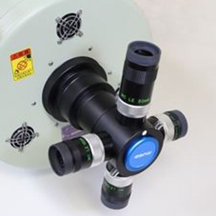 Takahashi 36.5mm 2-inch extension tube shown with the 4-turret eyepiece holder for visual observing on FSQ and Mewlon telescopes