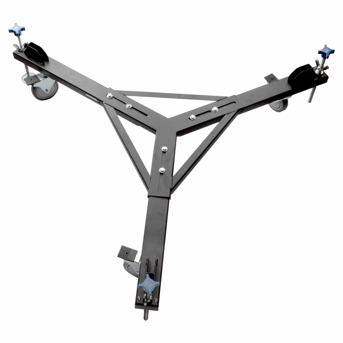 JMI Astro-Physics Pier Mount Wheeley Bars 5 inch polyurethane locking wheel assembly, 300 lb telescope dolly for rolling an assembled AP pier rig to the observing pad