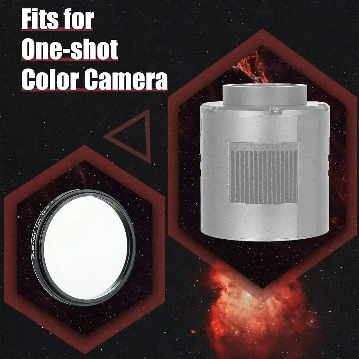 SVBONY SV220 2″ 7nm H-alpha and OIII dual-band filter for emission nebula astrophotography
