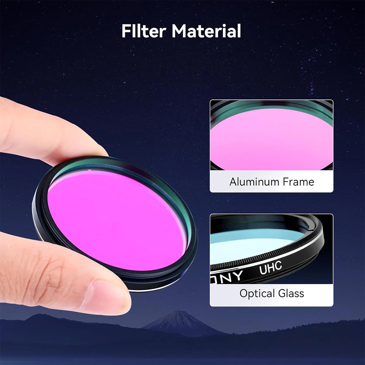 SVBONY UHC light pollution filter for emission nebula observing and imaging