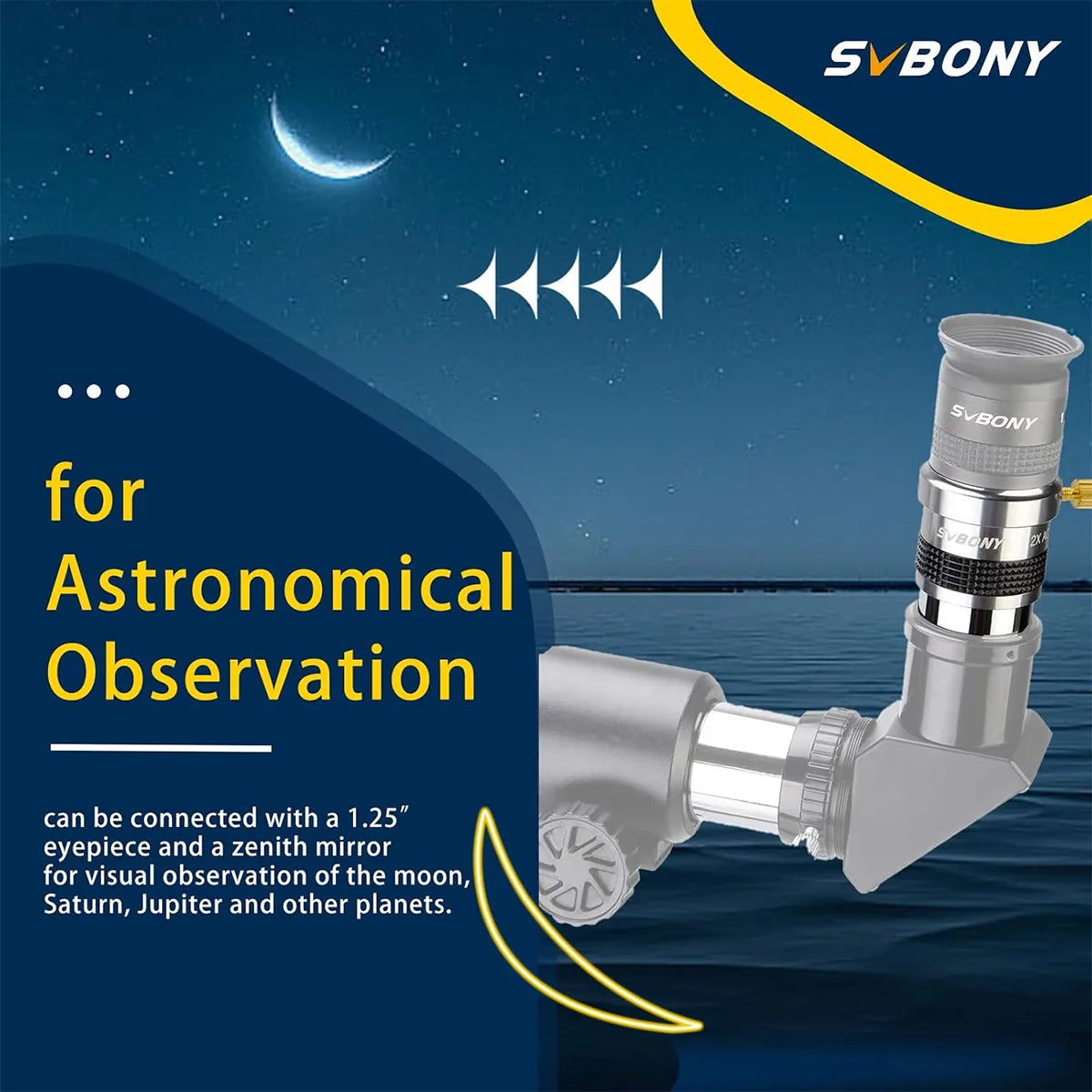SVBONY SV137 Barlow lens detail for visual astronomy
