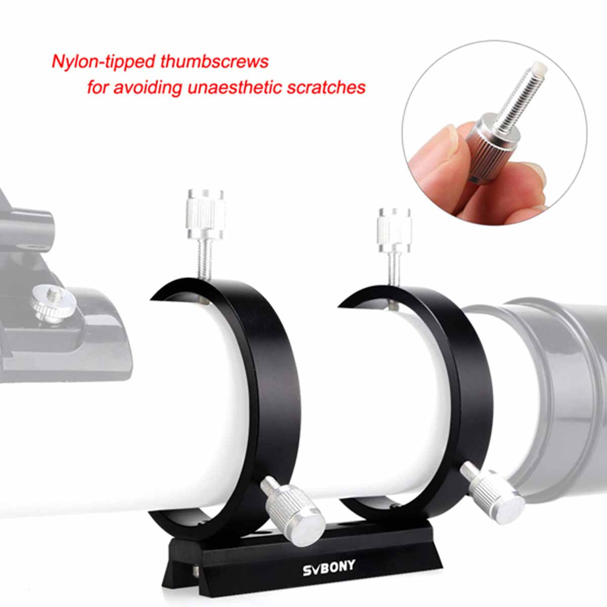 SVBONY SV116 guide scope rings for piggyback guide scope mounting