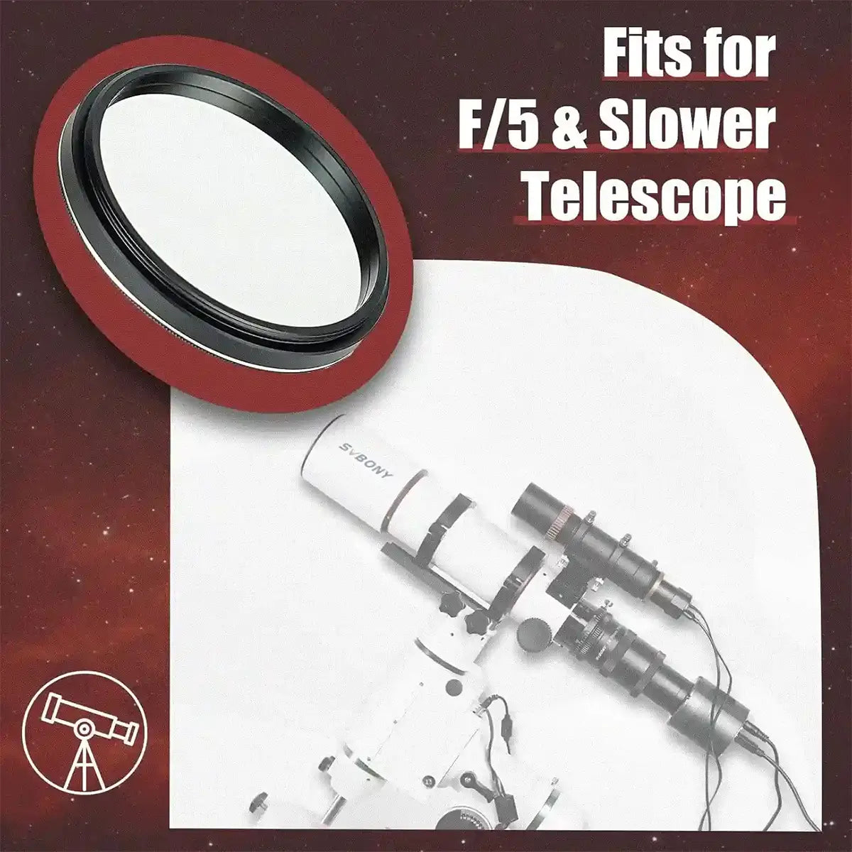 SVBONY SV220 2″ 7nm H-alpha and OIII dual-band filter for emission nebula astrophotography
