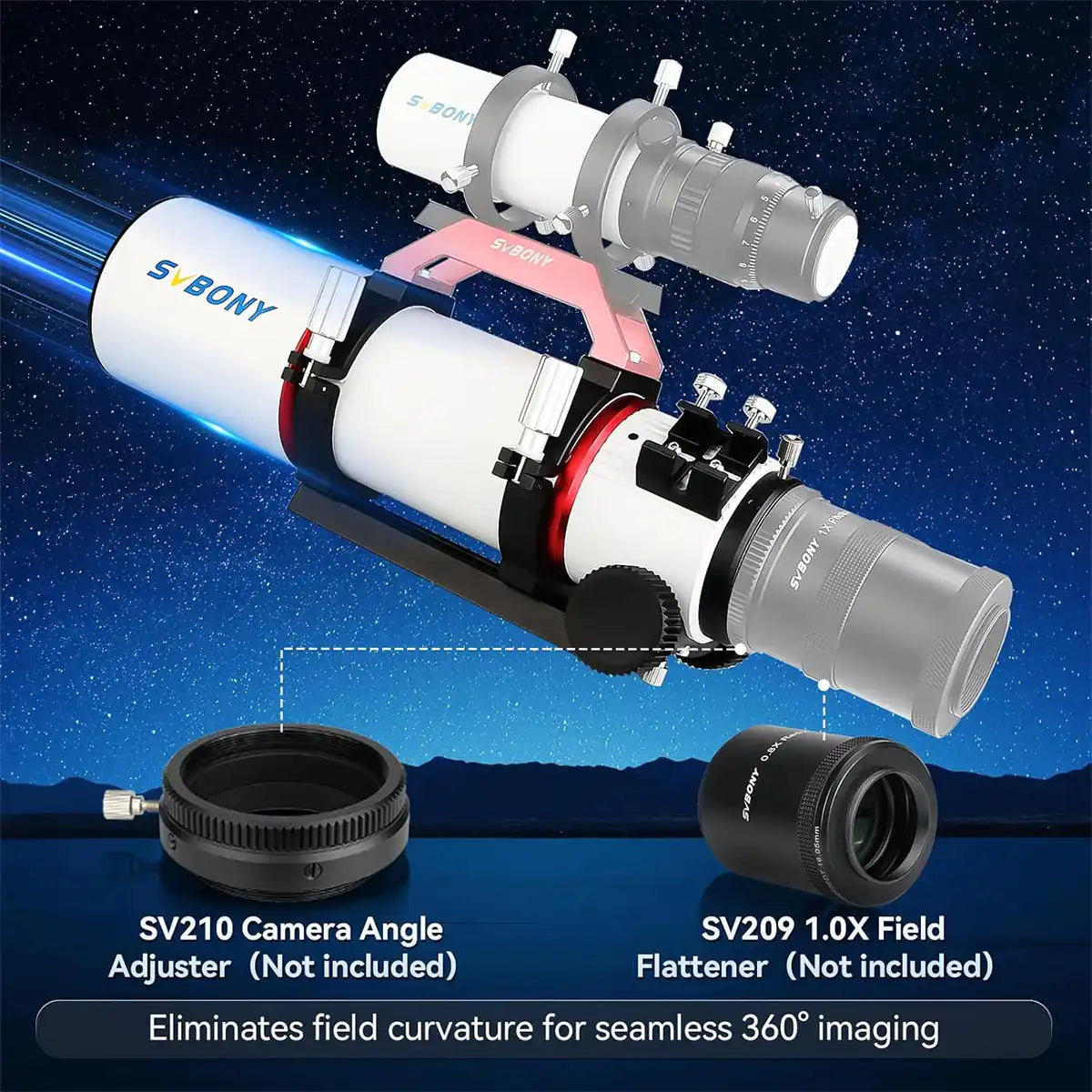 SVBONY SV550 80mm f/6 triplet APO refractor telescope OTA for deep-sky imaging and travel observing