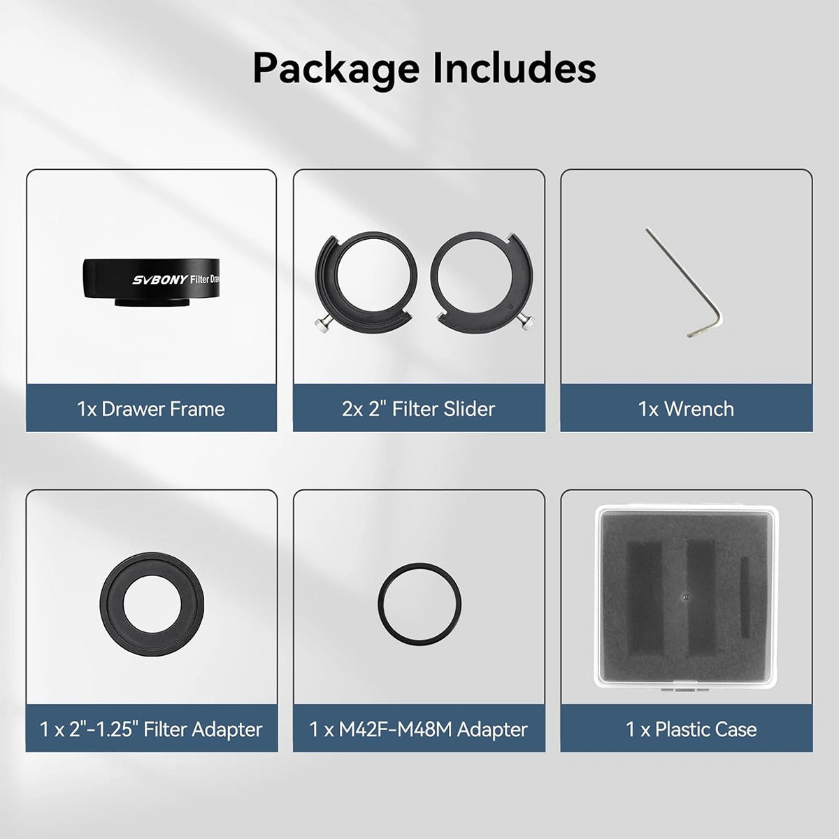 SVBONY SV226 M42 magnetic filter drawer for 1.25 and 2 inch astrophotography filters
