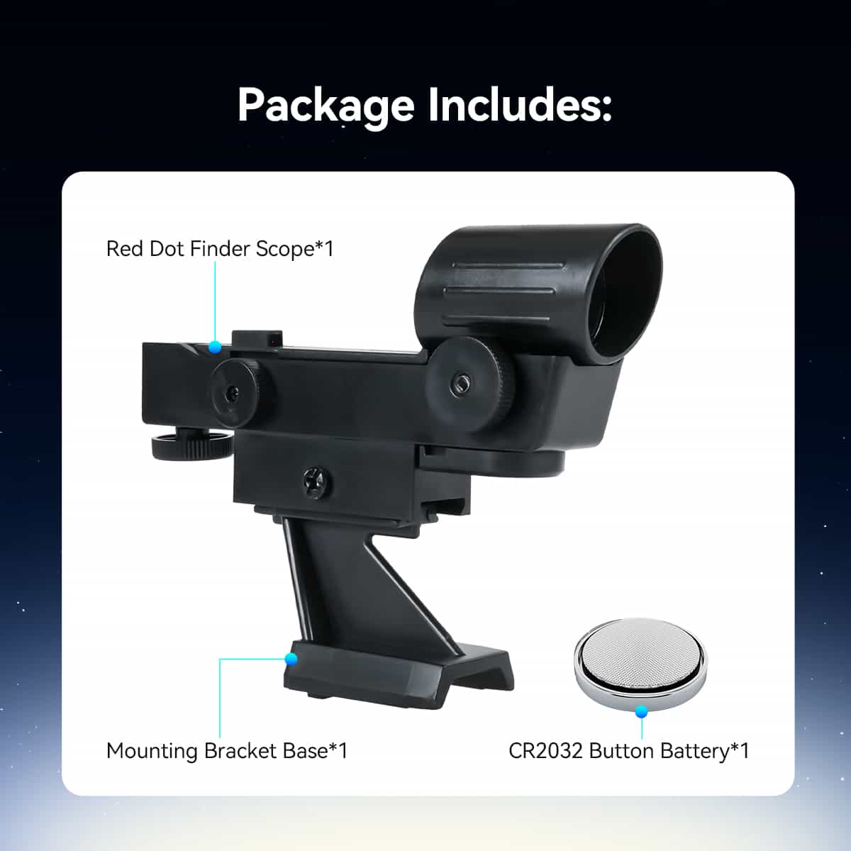 SVBONY SV179 red dot finder with dovetail base for telescope target acquisition