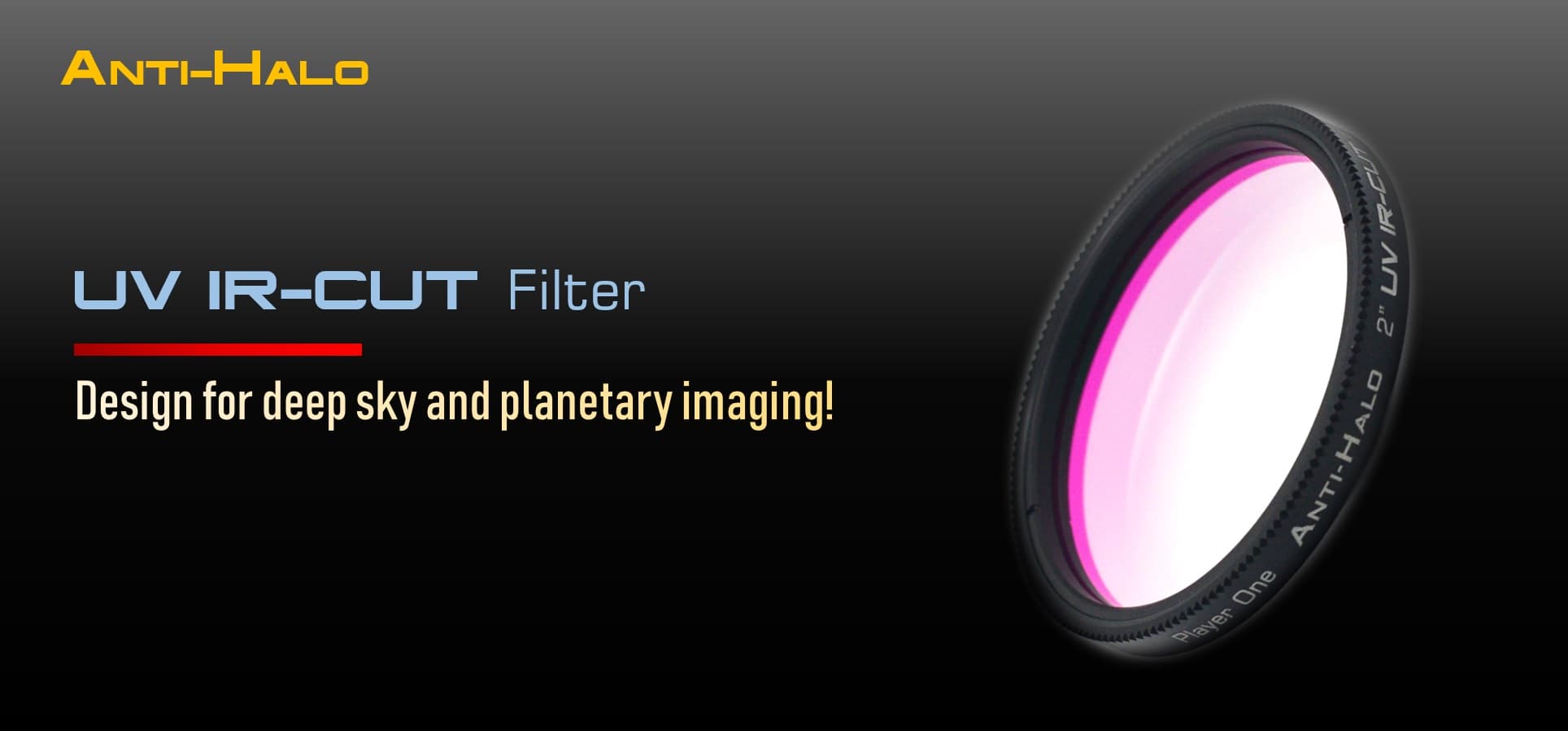 Player One Astronomy Anti-Halo 2-inch UV IR-CUT imaging filter for refractor colour correction