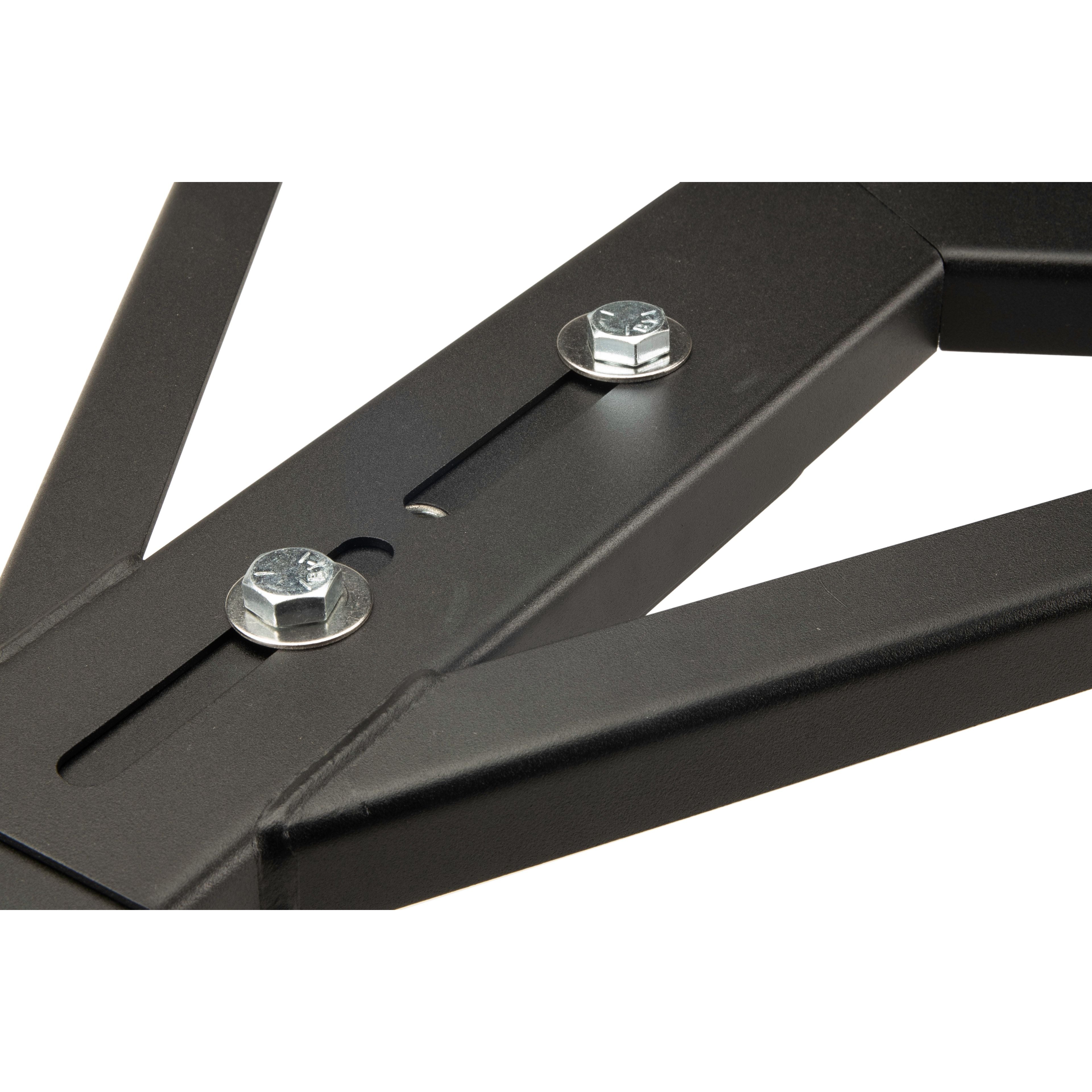 JMI Heavy-Duty Shorty Wheeley Bar close-up of welded steel frame and 5 inch polyurethane caster wheels