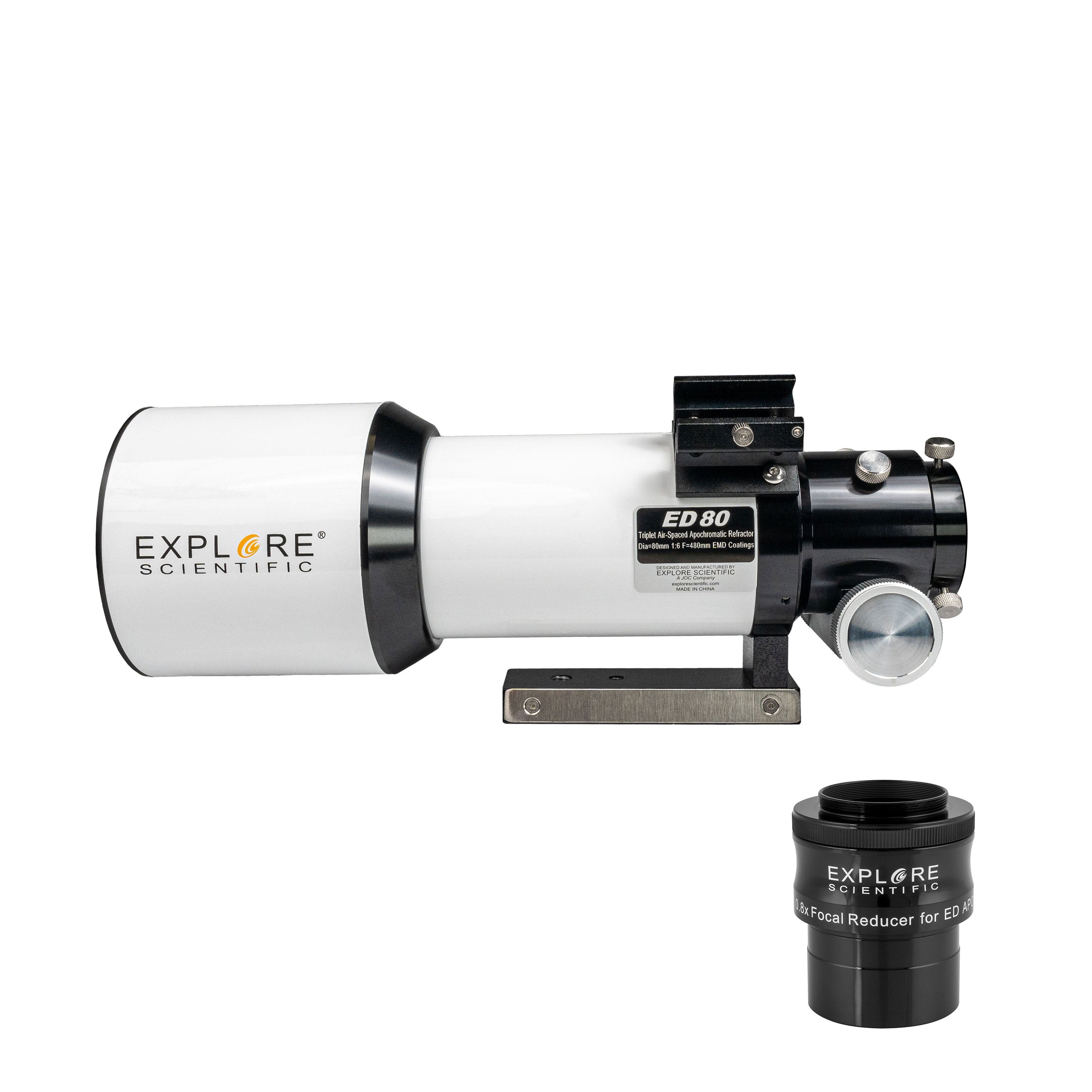 Explore Scientific ED80 Essential Series 80mm f/6 air-spaced triplet refractor optical tube
