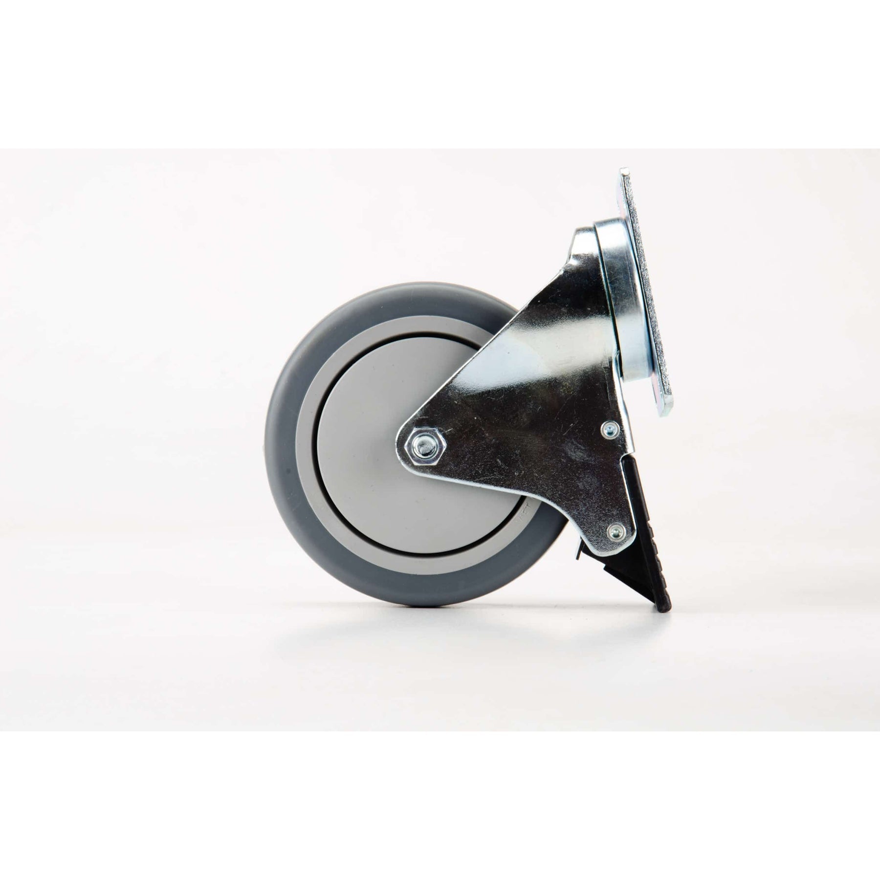JMI 5 inch caster wheel locking brake mechanism detail for Triangle-Style Wheeley Bar