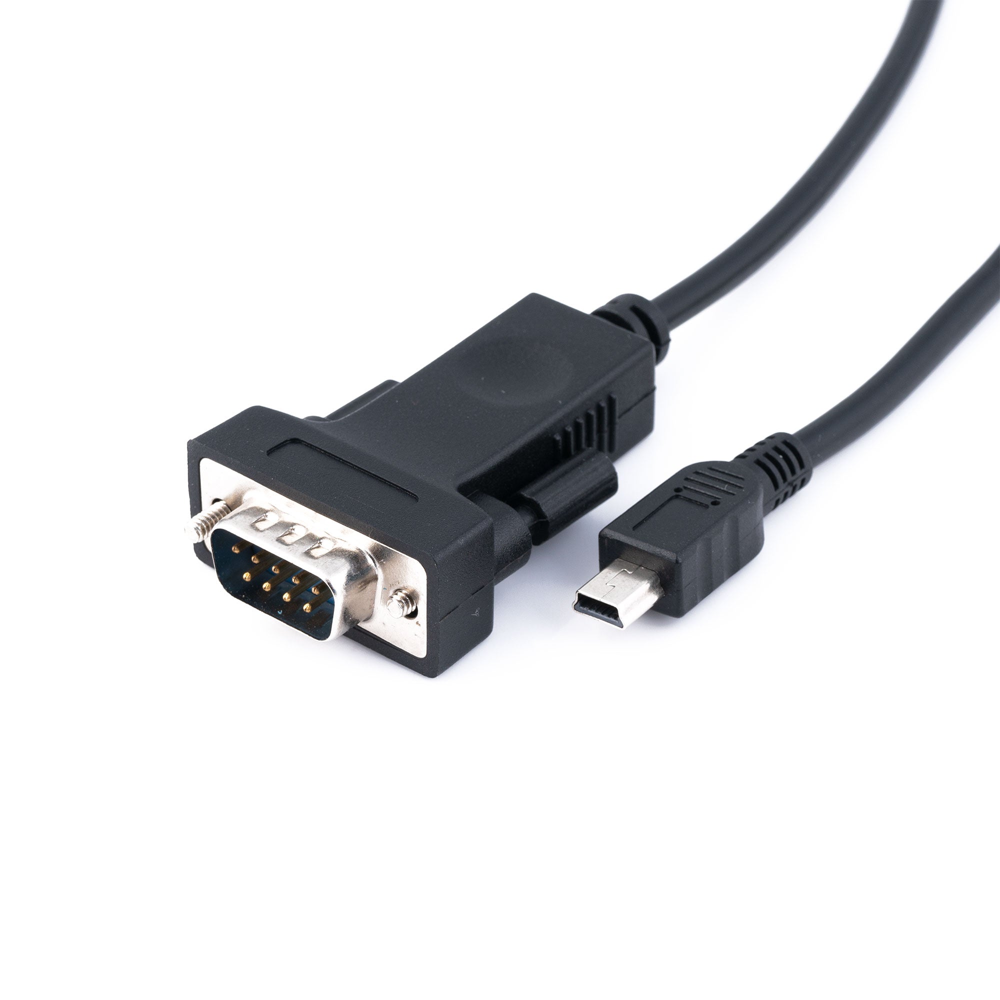 Close view of the moulded DB9 nine-pin serial connector on the Explore Scientific ASCOM Y-cable