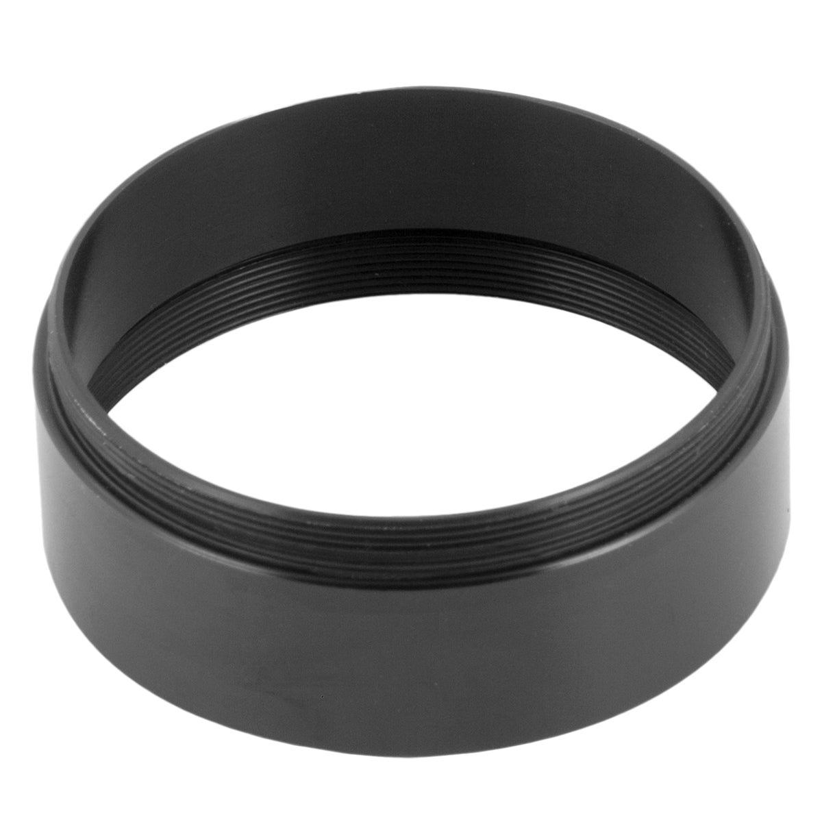 Bottom view of the Explore Scientific focuser extension tube showing the face that seats against the focuser drawtube.
