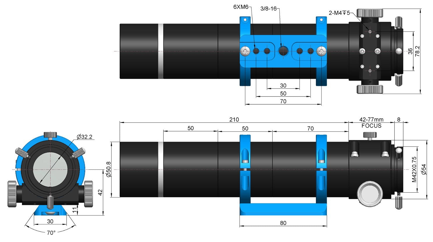 ToupTek FS Guide Scope RP 250mm