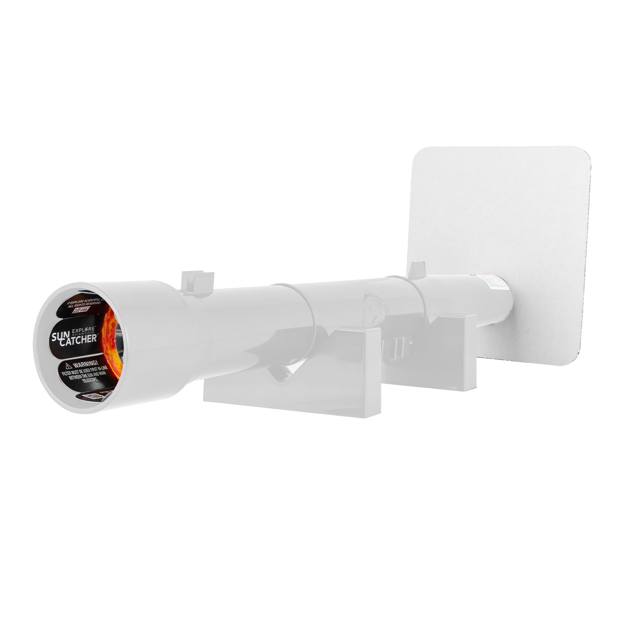 The Galileoscope solar filter shown together with the included sun shade, laid out side by side.