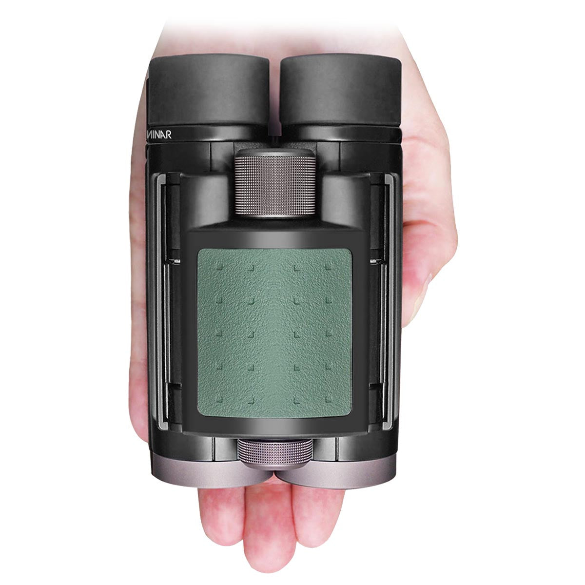 Kowa Genesis 8x22 compact binocular shown in hand for scale