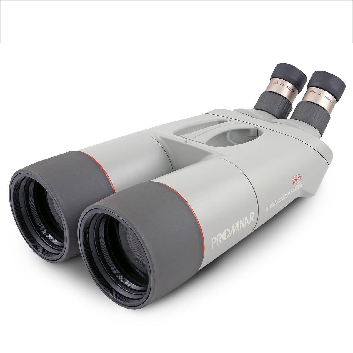 Kowa High Lander Prominar 32x82 binocular angled view - twin 82mm fluorite observation binocular