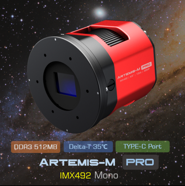 Player One Astronomy Artemis-M Pro USB3.0 monochrome cooled astronomy camera (IMX492) for high-resolution deep-sky astrophotography