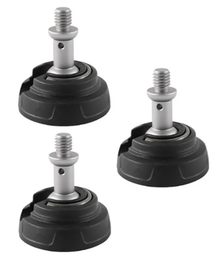 Pegasus Astro set of three rubber tripod footpads for telescope tripods on concrete, tile and other hard surfaces