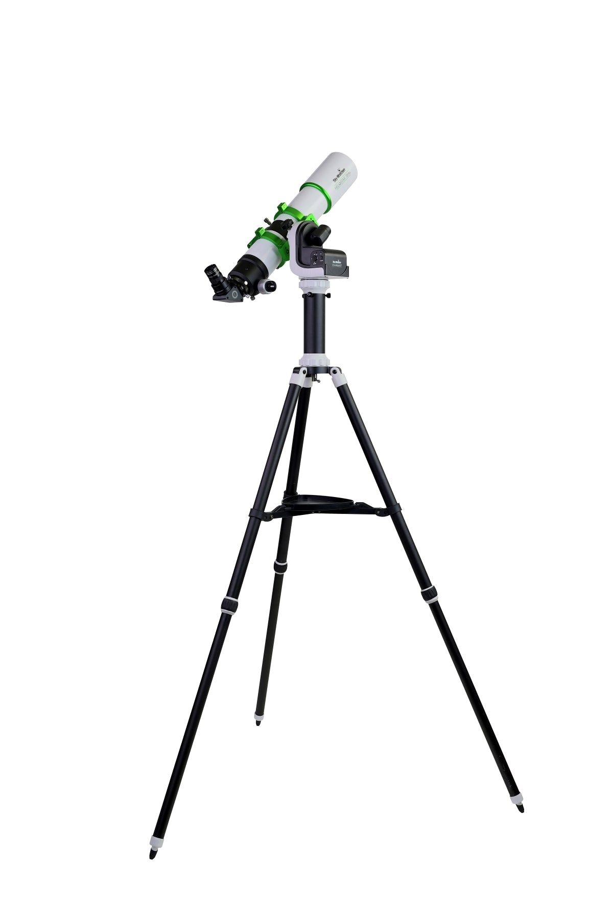 Sky-Watcher Heliostar 76 H-alpha solar telescope with SolarQuest mount kit, right rear view, solar telescope and tracking mount