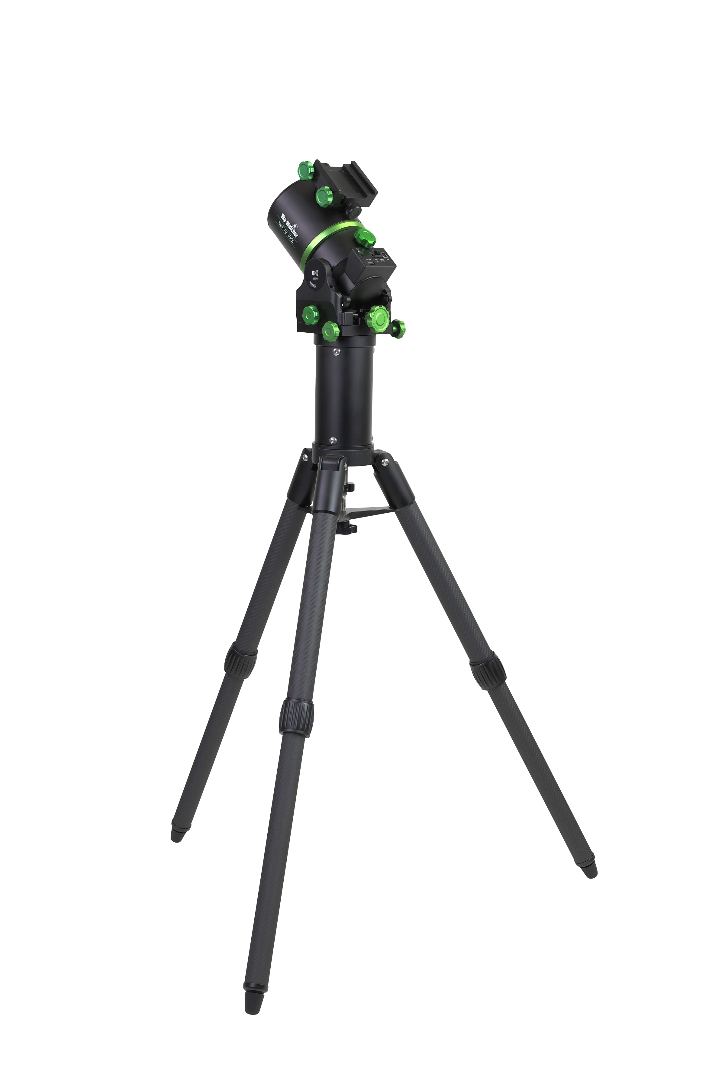 Sky-Watcher Wave 150i Pro strain wave mount rear view showing RA cable hub and D/V hybrid saddle for astrophotography