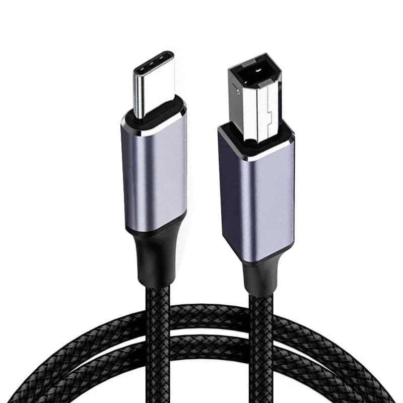 Player One USB2.0 Type-C to Type-B 0.5M braided cable for connecting a guide camera to a Player One cooled camera hub