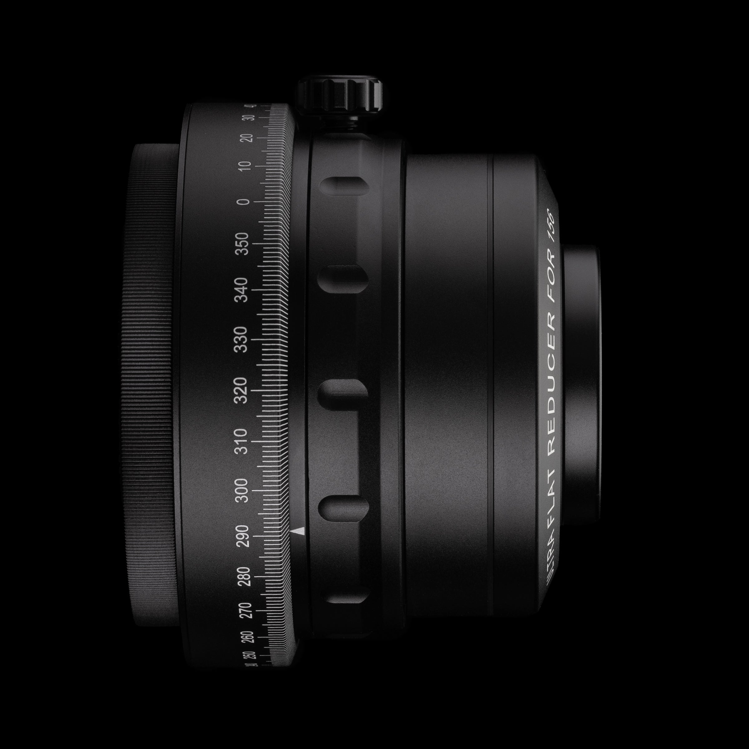 William Optics Ultra Flat 156 0.79x reducer flattener side profile showing 75.5 mm optical length for large-sensor astrophotography imaging trains