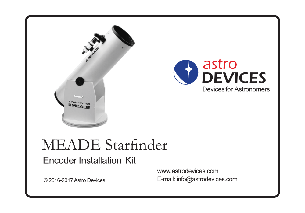 Astro Devices Meade Starfinder Dobsonian encoder kit box label