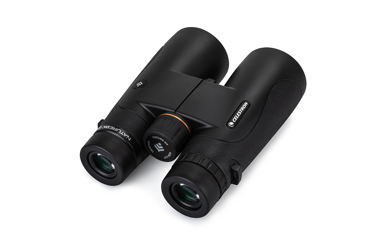 Celestron Nature DX 12x50 roof binoculars detail view for stargazing and nature observation