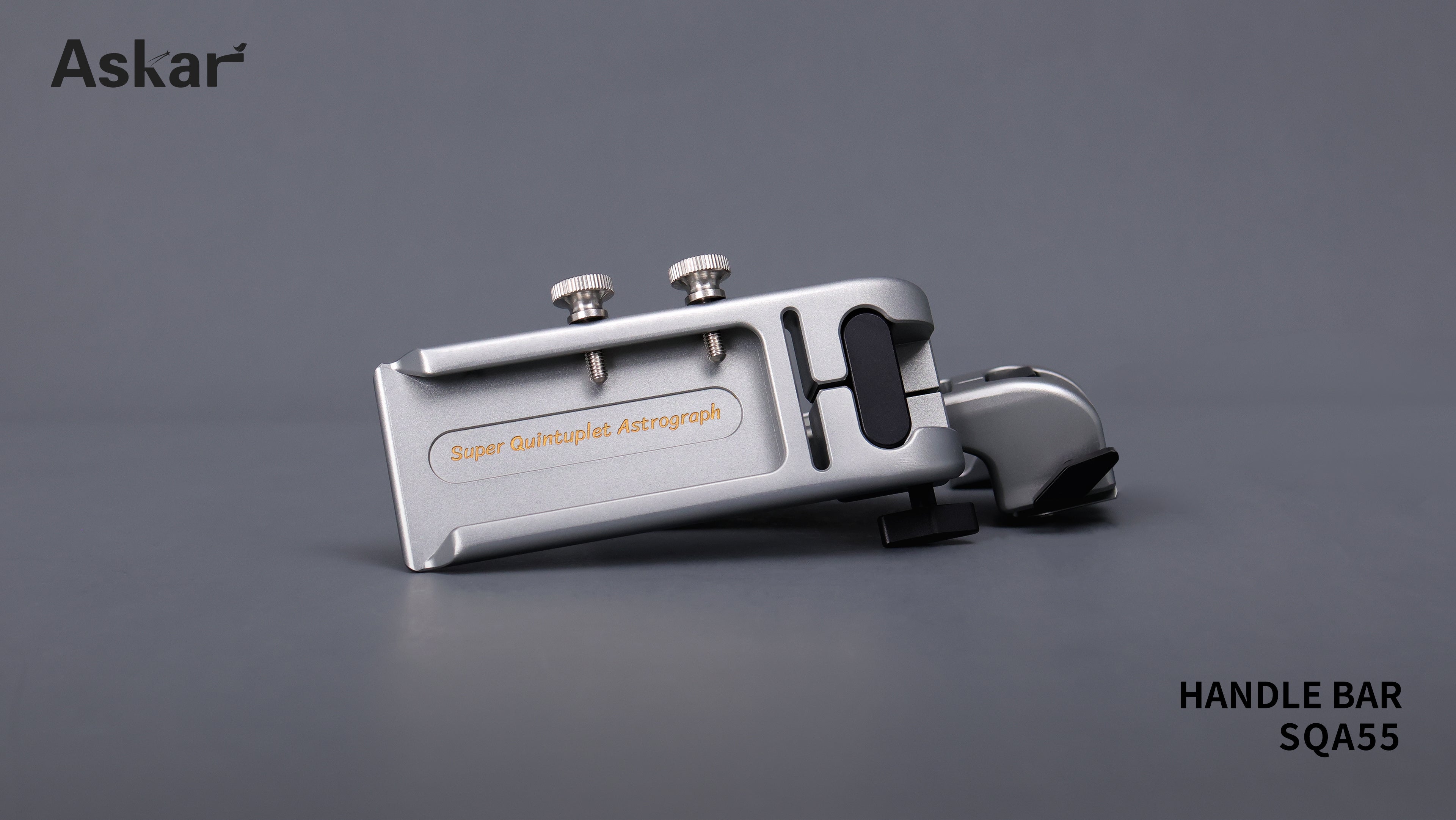 Askar SQA55 Quick-Release Handle Bar - installed on SQA55 OTA showing top finder slot and secure fit
