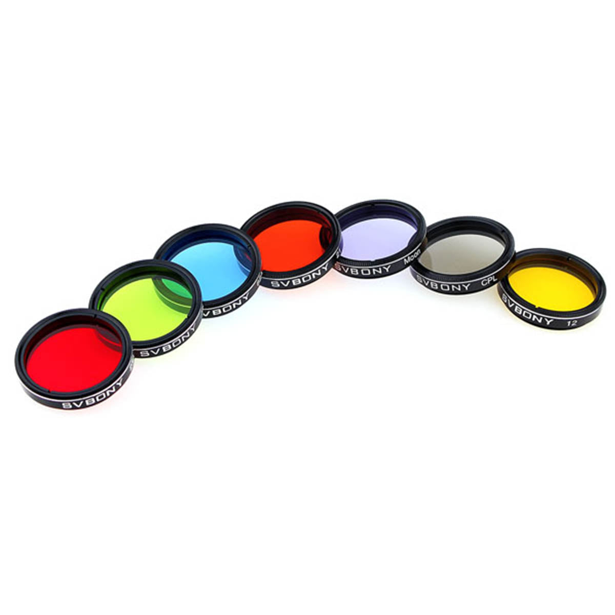 SVBONY SV155 1.25 inch 7-piece colour, moon and CPL filter set for planetary and lunar observing