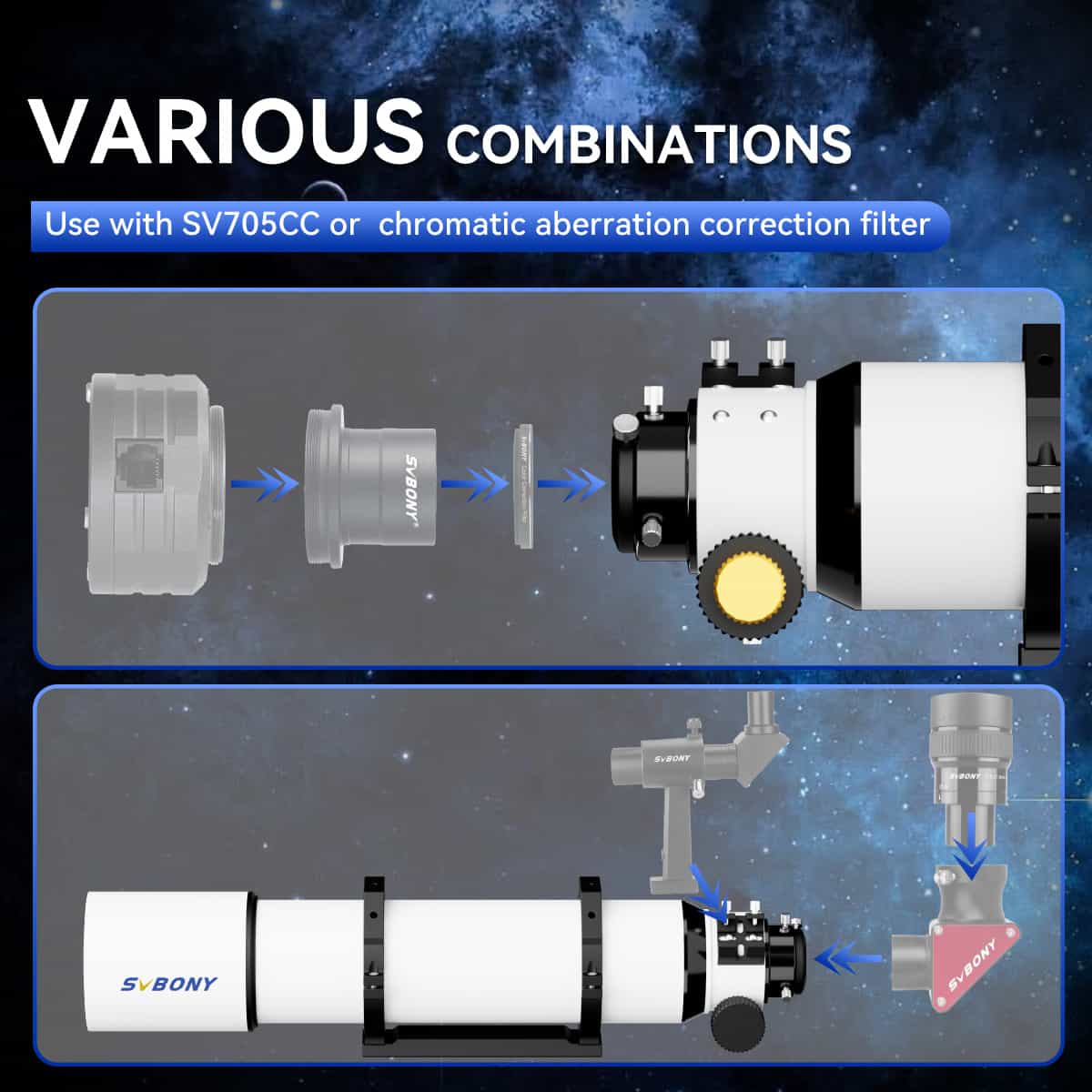 SVBONY SV48P 102mm achromatic refractor OTA for visual astronomy