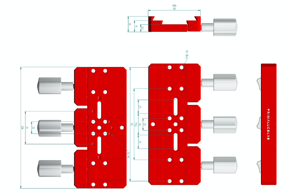 Primaluce Lab Maxi Dovetail Clamp Vixen+Losmandy PLUS