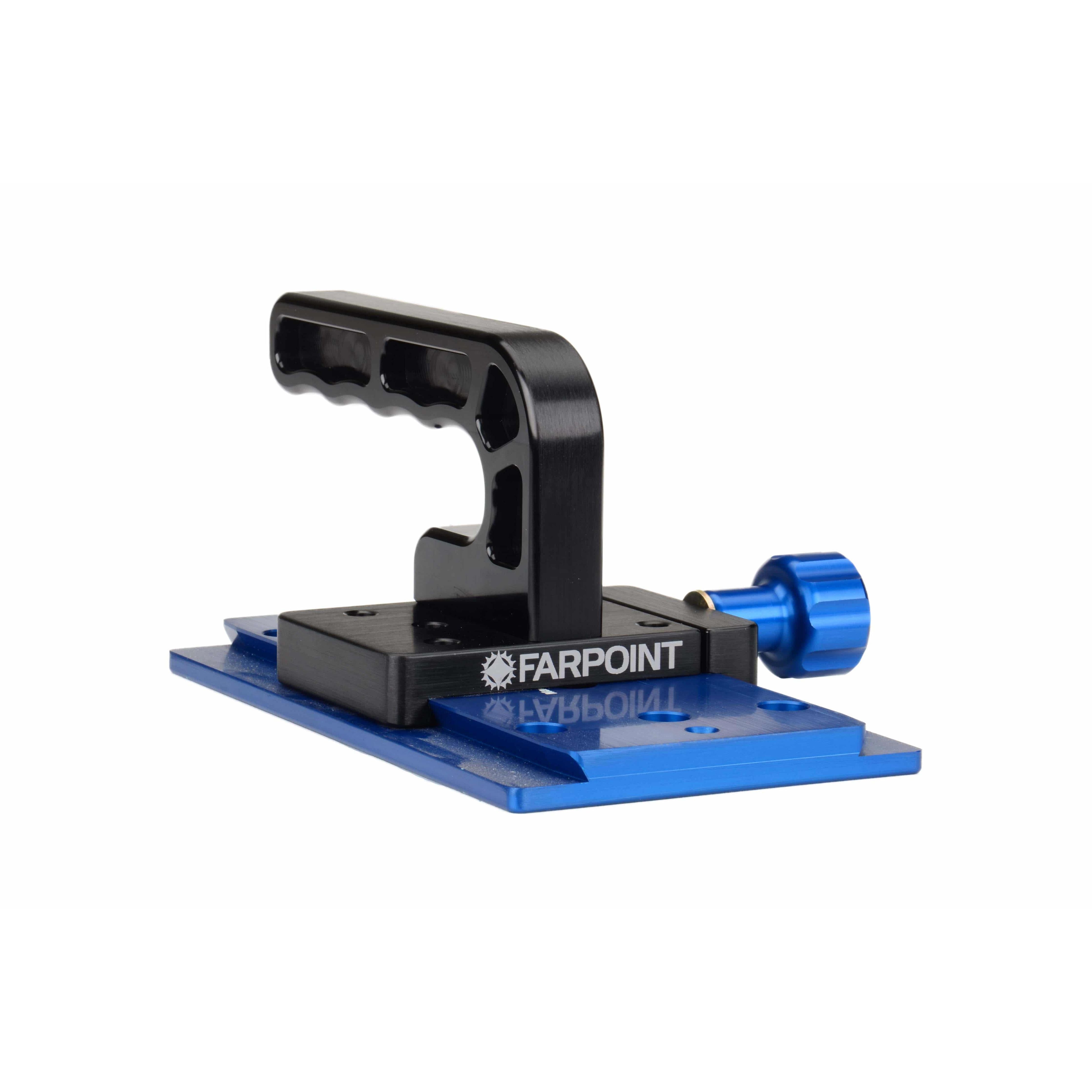 Farpoint L-Handle with Farpoint Dovetail Accessory Adapter — Farpoint dovetail accessory adapter with L-handle, alternate angle