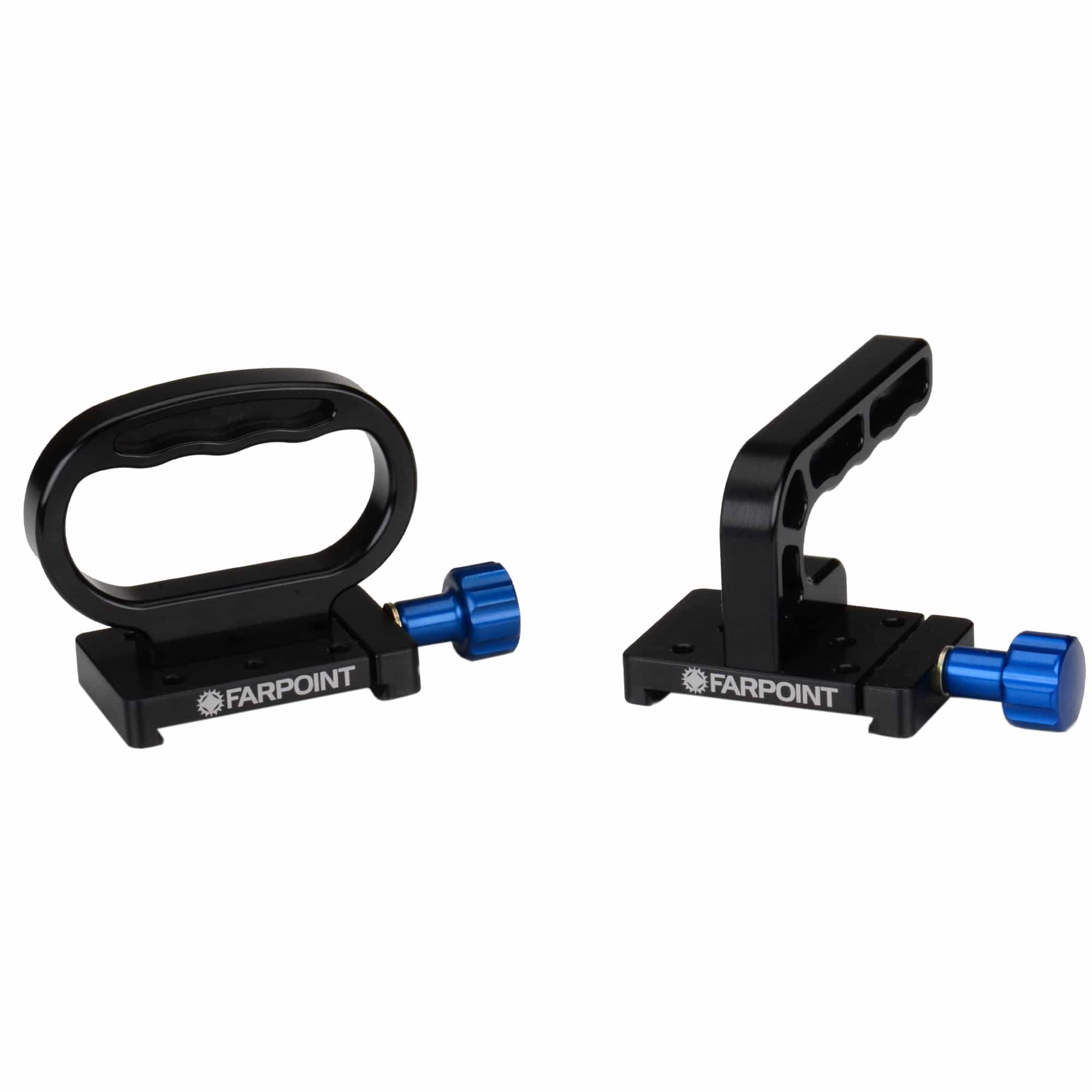 Farpoint D-Handle with included Farpoint Dovetail Adapter — Farpoint Dovetail Adapter shown with both L-handle and D-handle options