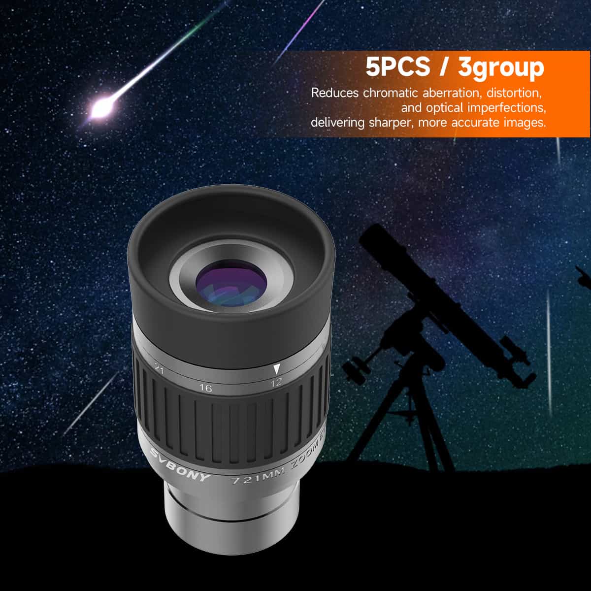 SVBONY SV135 7-21mm zoom eyepiece side view