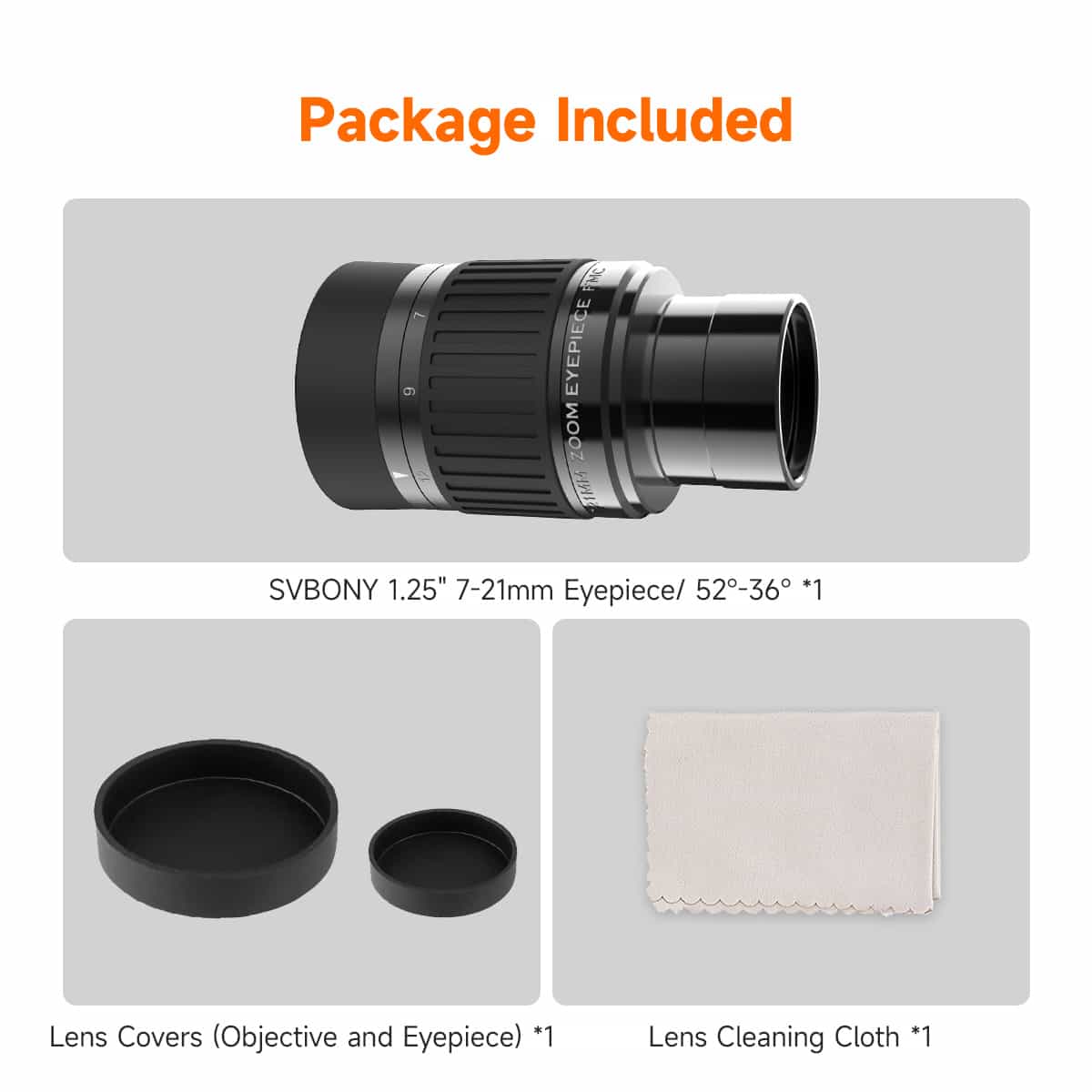 SVBONY SV135 7-21mm zoom eyepiece views