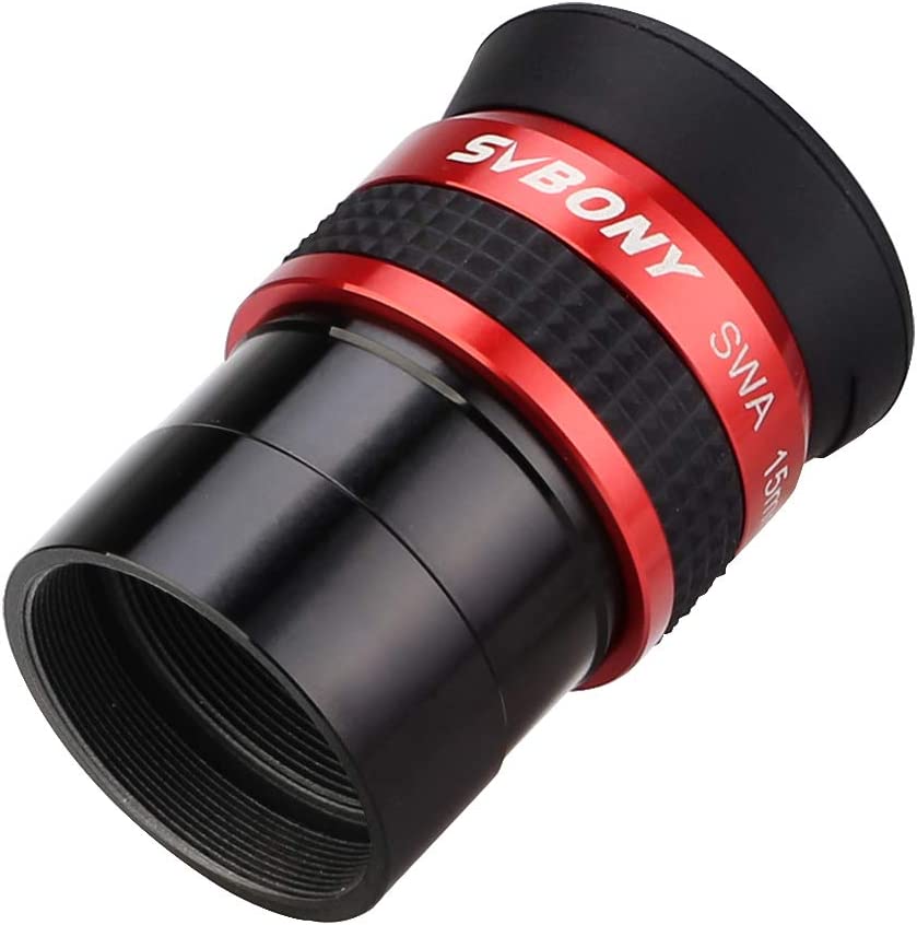 SVBONY SV154 15mm 70 degree 1.25 inch super wide angle eyepiece for planetary and deep-sky observing
