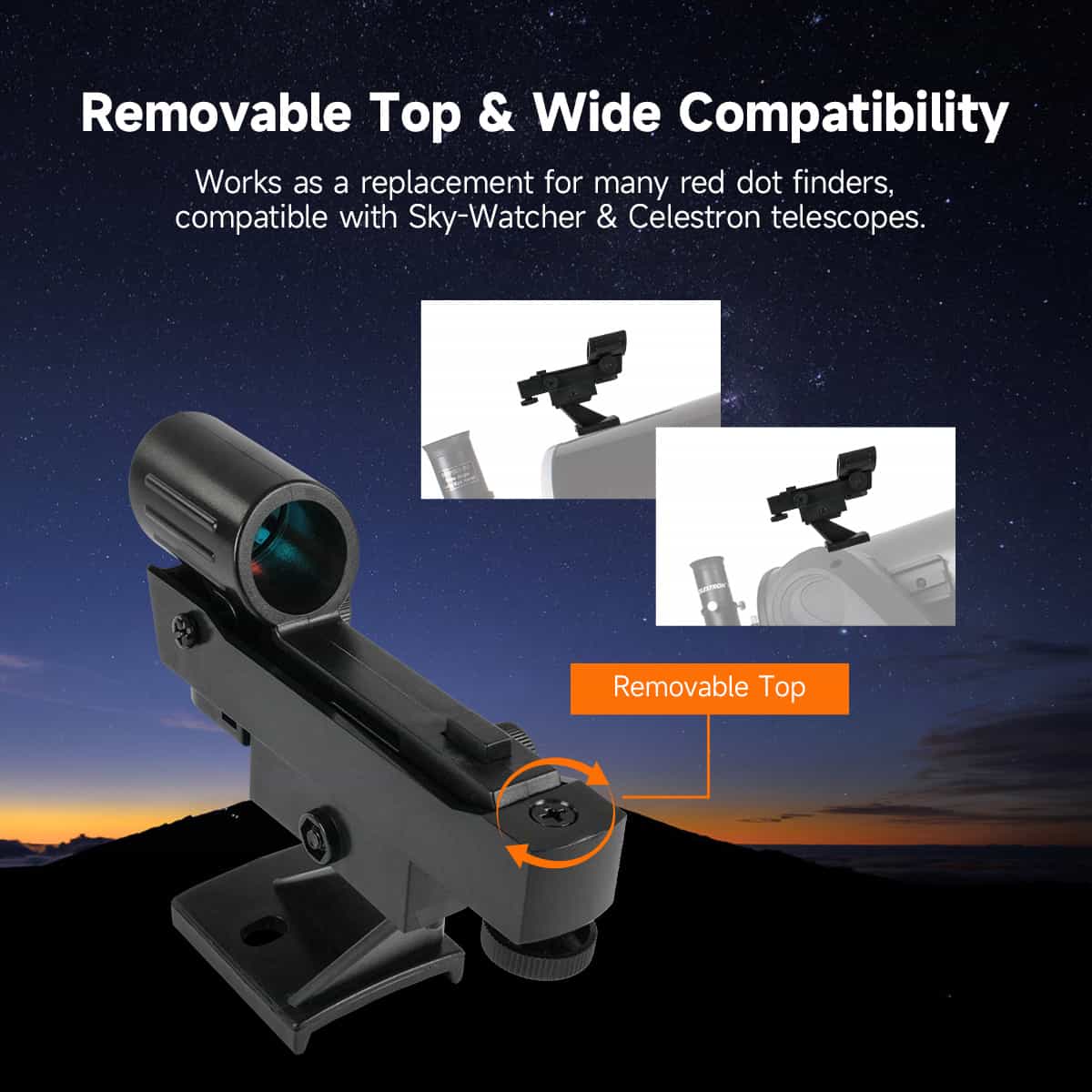 SVBONY SV179 red dot finder with two-hole fixing base for telescope target acquisition