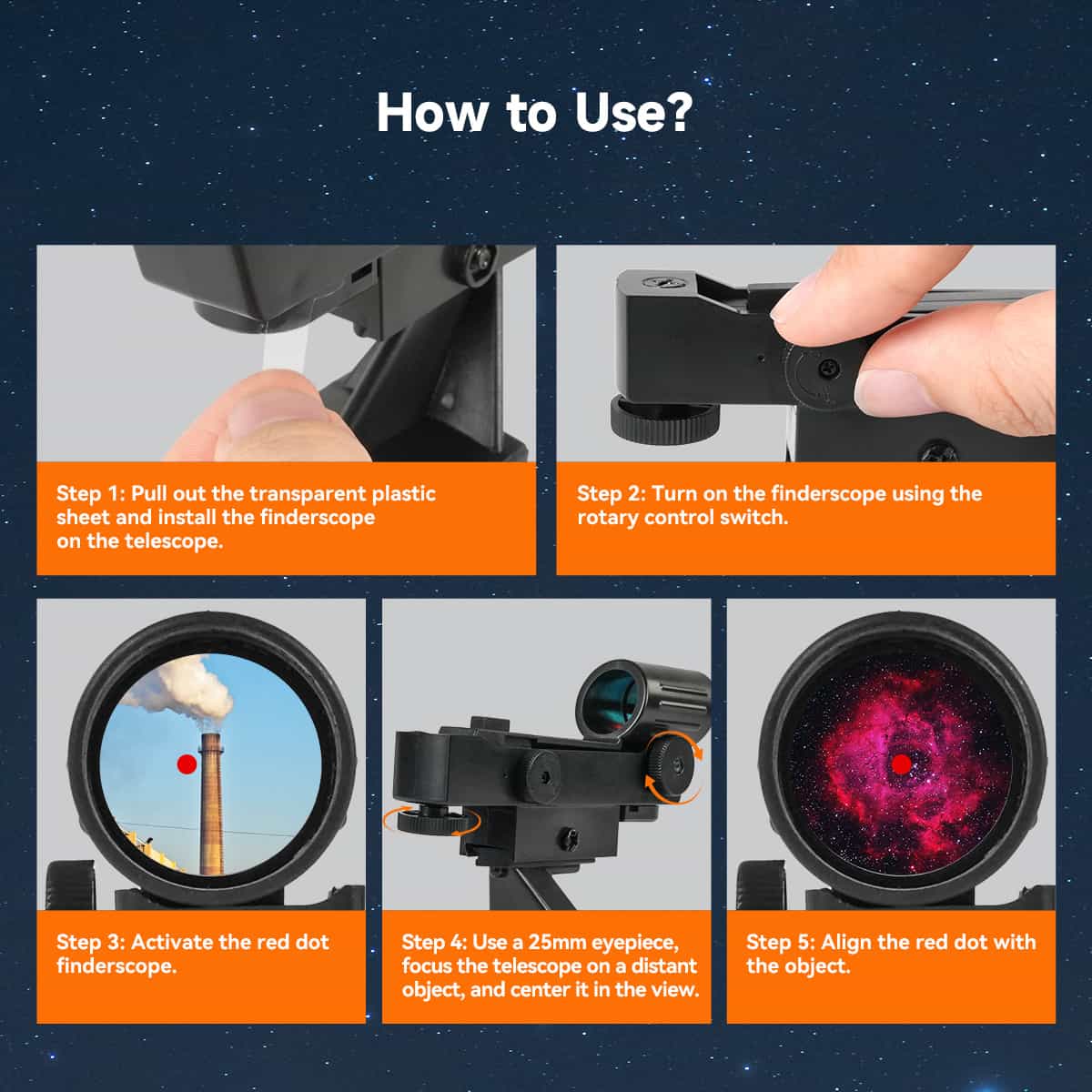 SVBONY SV179 red dot finder with two-hole fixing base for telescope target acquisition