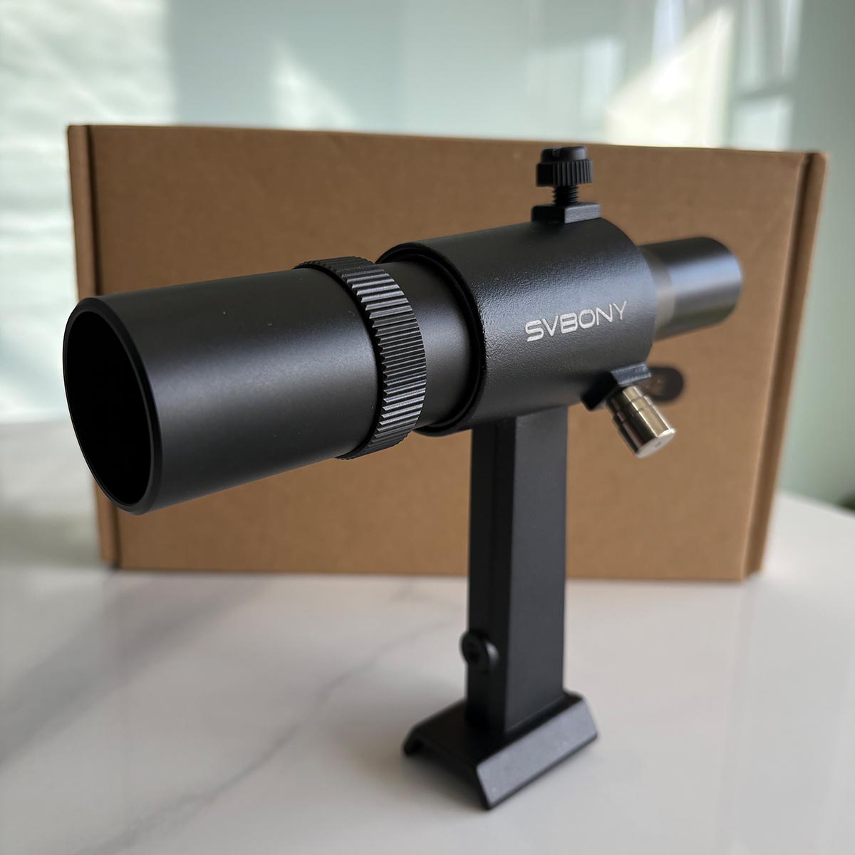 SVBONY SV182 6x30 straight-through correct-image finder scope with bracket for telescope alignment and star hopping
