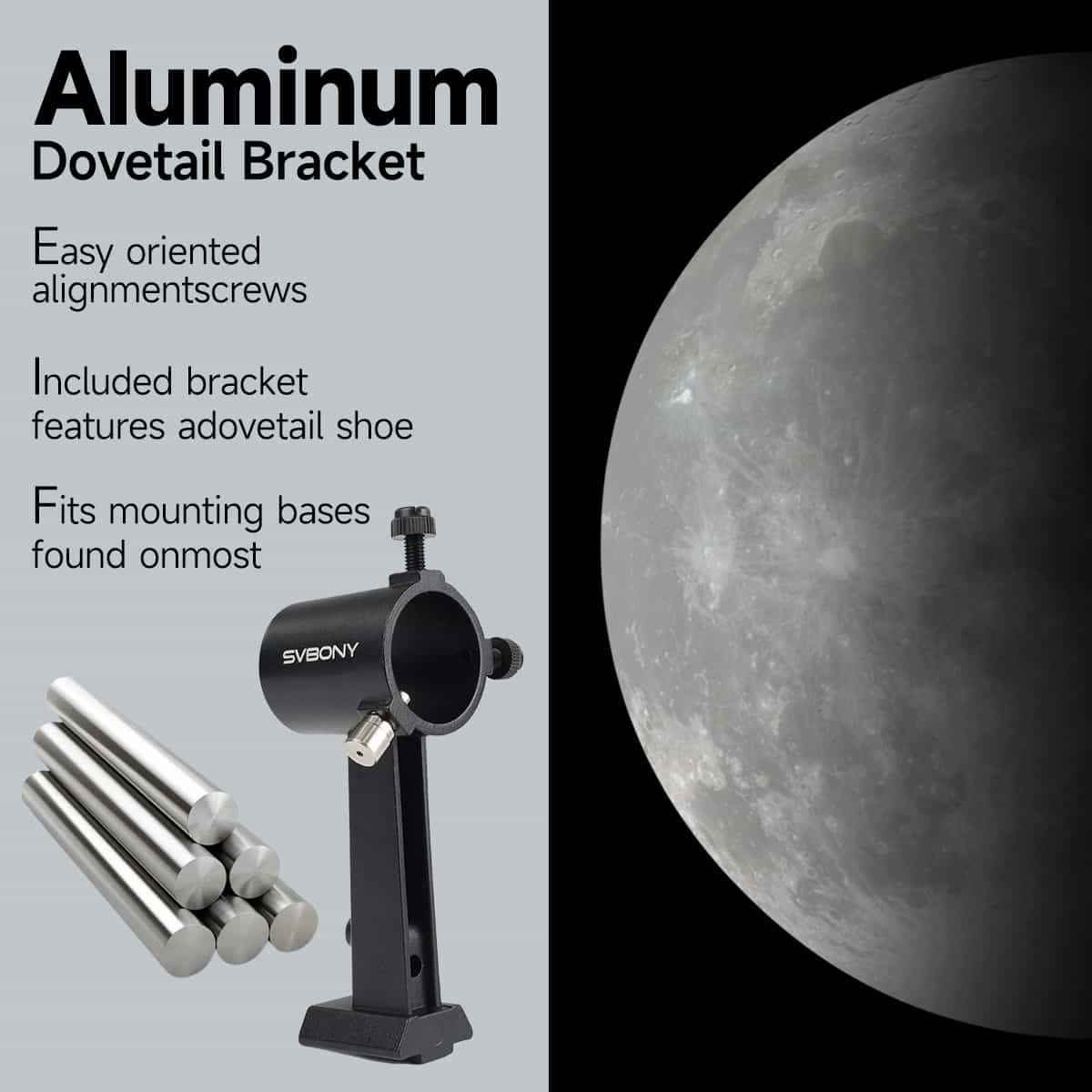 SVBONY SV182 6x30 straight-through correct-image finder scope with bracket for telescope alignment and star hopping