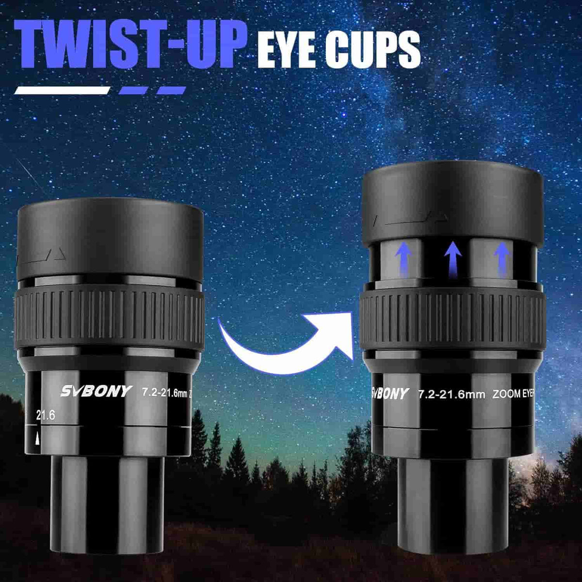 SVBONY SV191 7.2-21.6mm 1.25 inch zoom eyepiece for lunar and planetary observing